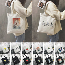 Load image into Gallery viewer, Reusable Shopping Bag Fashion Women Canvas Tote Bags Printing eco Bag Cartoon bolsa de compras Shopper Shoulder Bags #F